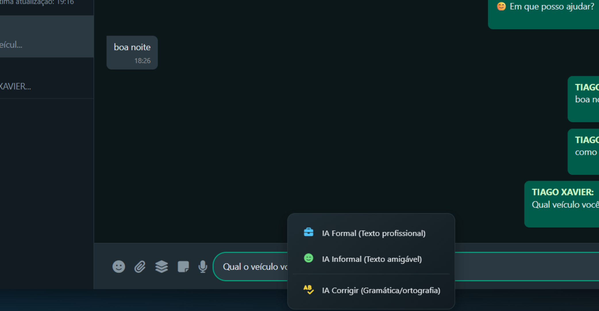 IA integrada ao WhatsApp